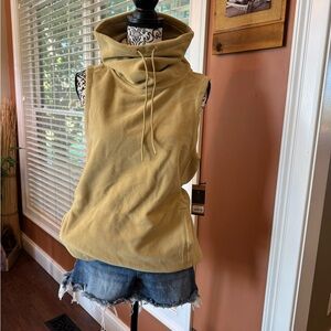 NoBull Sleeveless Fleece Hoodie | Yellow | Athleisure | Gym | Cozy
